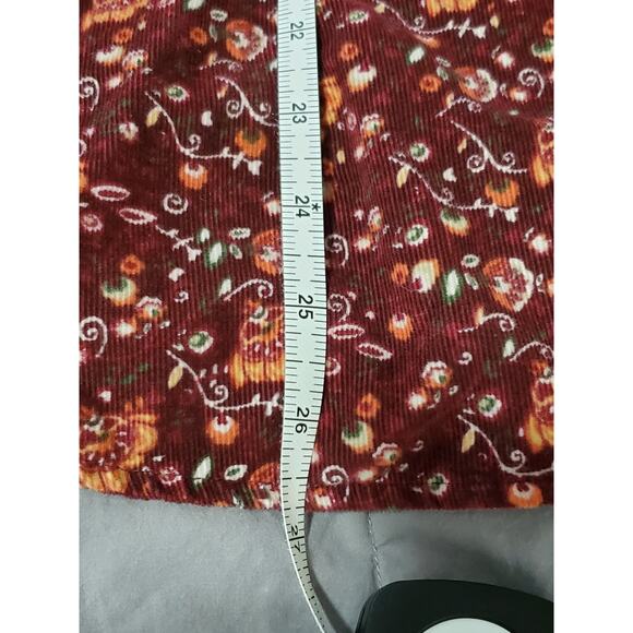 Vintage 90’s Eddie Bauer Women’s Corduroy Floral Button Up Collar Shirt Size XL - Picture 6 of 14